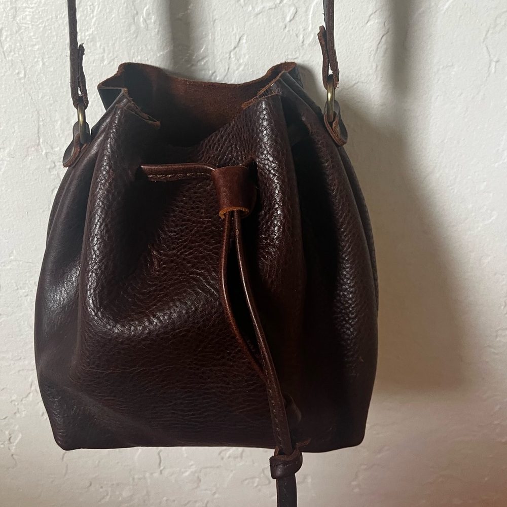 Vintage Handmade Portland Leather Goods bucket bag